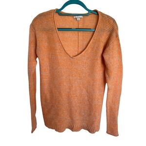 Gap‎ Maternity Orange Marled V-Neck Wool Blend Knit Sweater Womens Size Medium